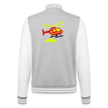 Rettungshubschrauber Notarzt - College-Sweatjacke - Grau meliert/Weiß - Hinten - Marisol (170cm)