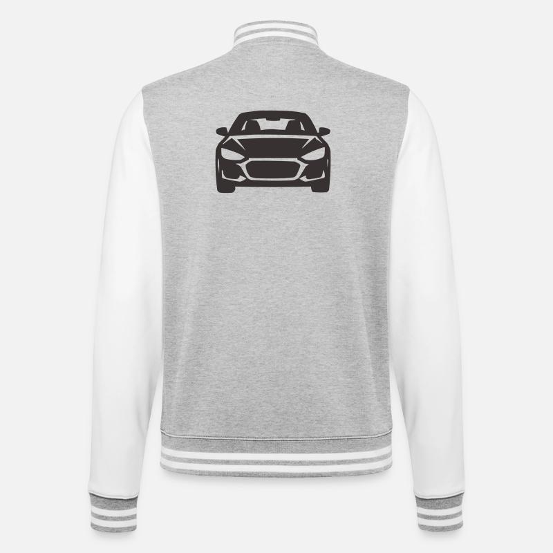 Front View Car Silhouette - College Sweat Jacket - heather grey/white
