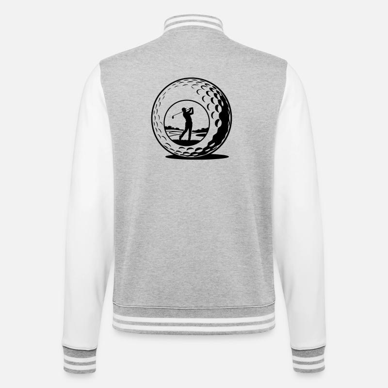 golf ball - College Sweat Jacket - heather grey/white
