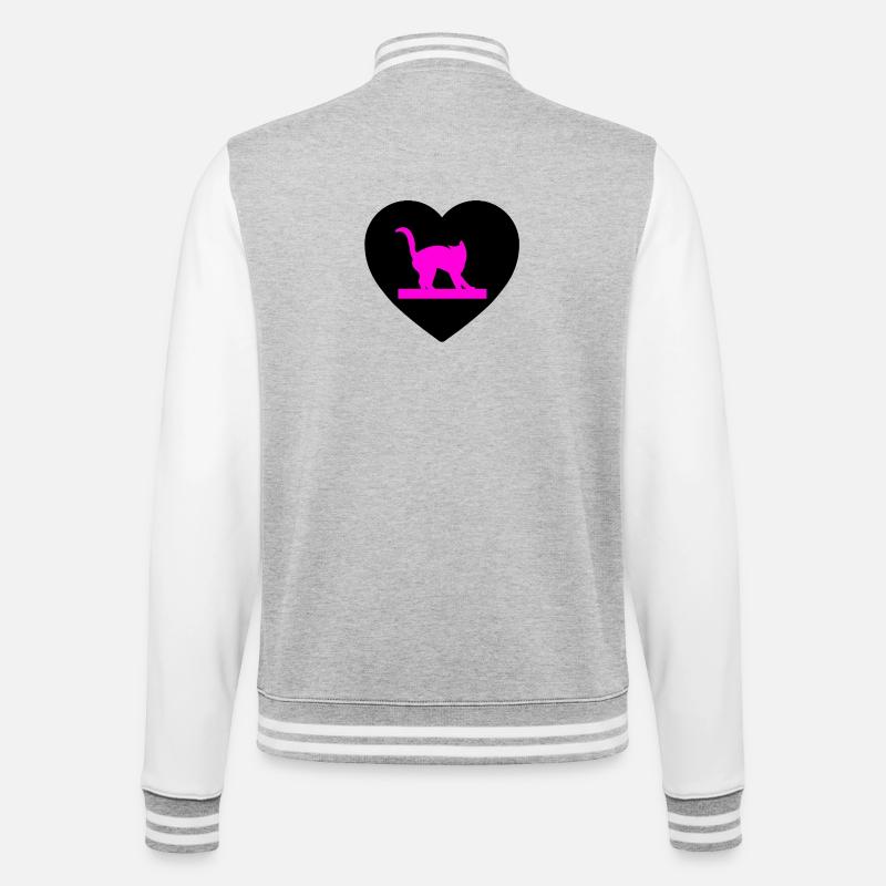 feline - College Sweat Jacket - heather grey/white