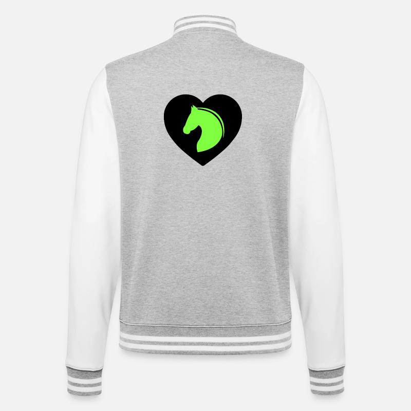 horses - College Sweat Jacket - heather grey/white