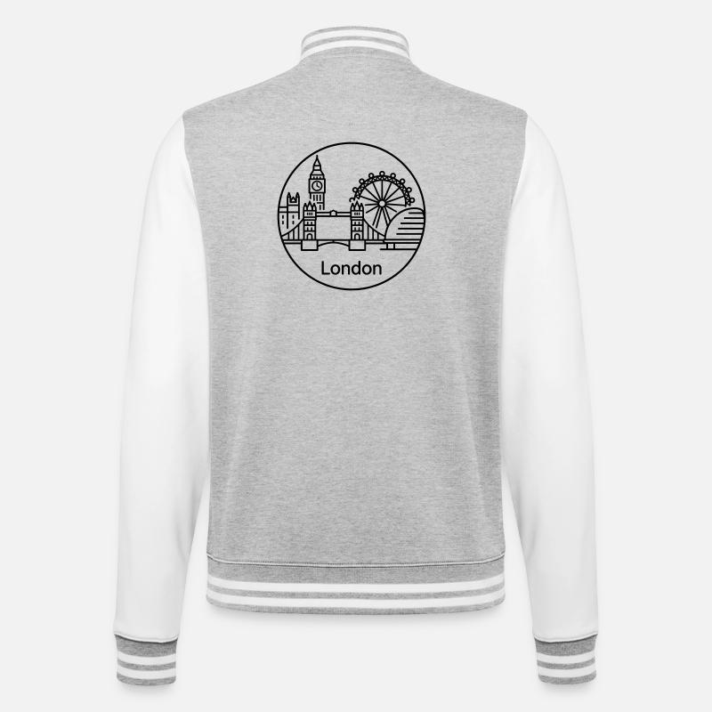 London - College Sweat Jacket - heather grey/white