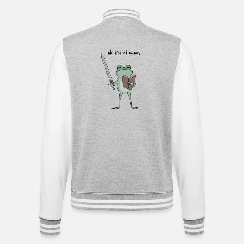 Dawn Duel Frog : Épée & Tome - Veste Teddy - gris chiné / blanc