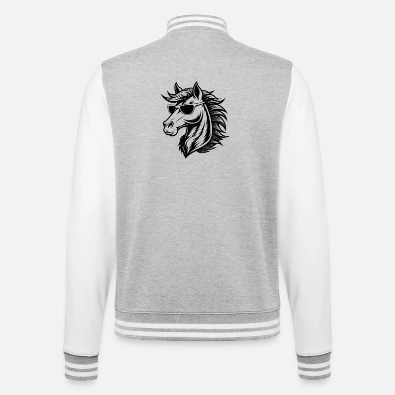 Tête de cheval cool - Veste Teddy - gris chiné / blanc