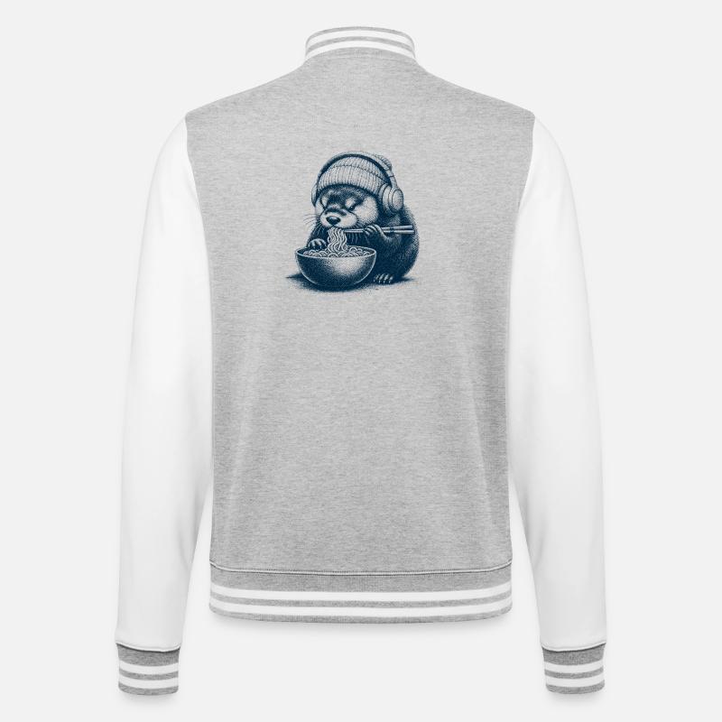 Loutre Ramen - Veste Teddy - gris chiné / blanc
