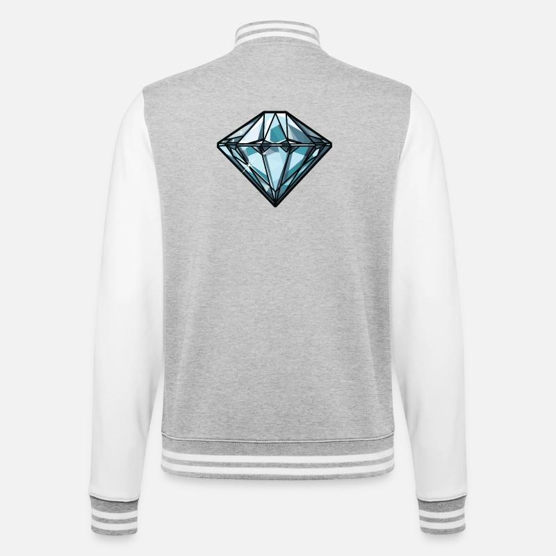 Symbole du diamant - Veste Teddy - gris chiné / blanc