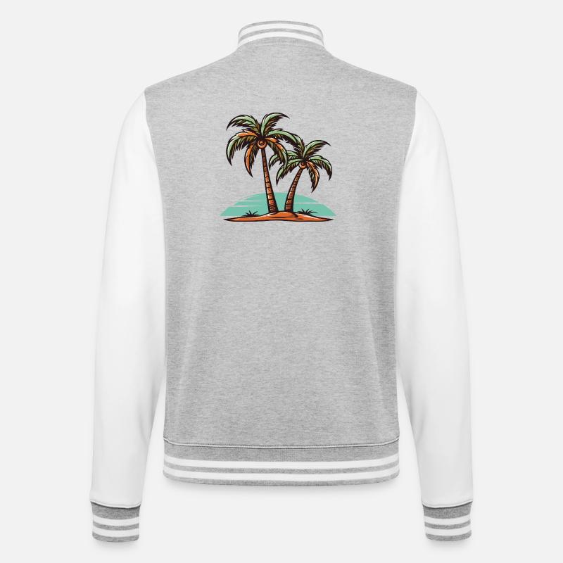 Vacances Palm Island - Veste Teddy - gris chiné / blanc