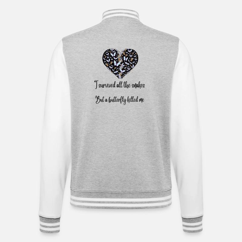 Cœur de Papillon - Veste Teddy - gris chiné / blanc