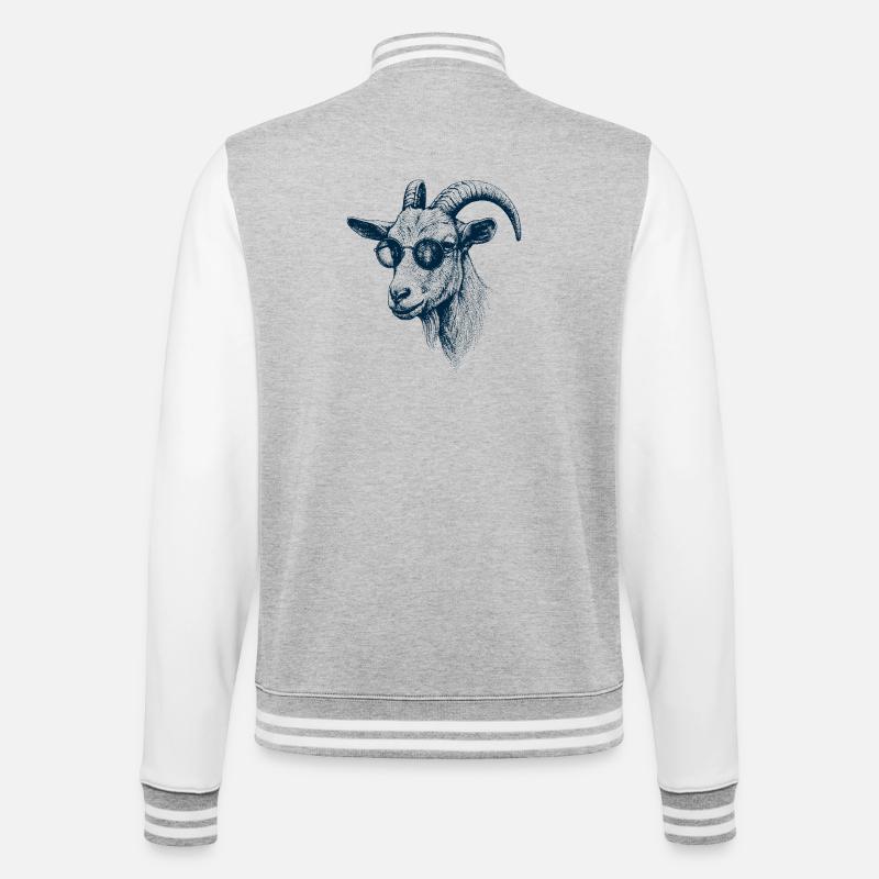 Great Goat - College Sweat Jacket - heather grey/white
