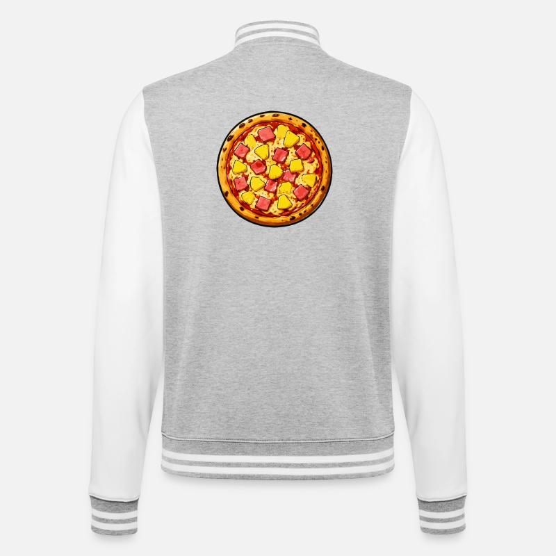 Illustration de pizza hawaïenne - Veste Teddy - gris chiné / blanc