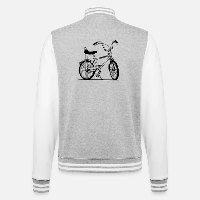 Moto rétro - Veste Teddy - gris chiné / blanc