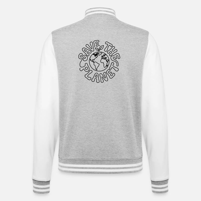 Save the planet - College Sweat Jacket - heather grey/white