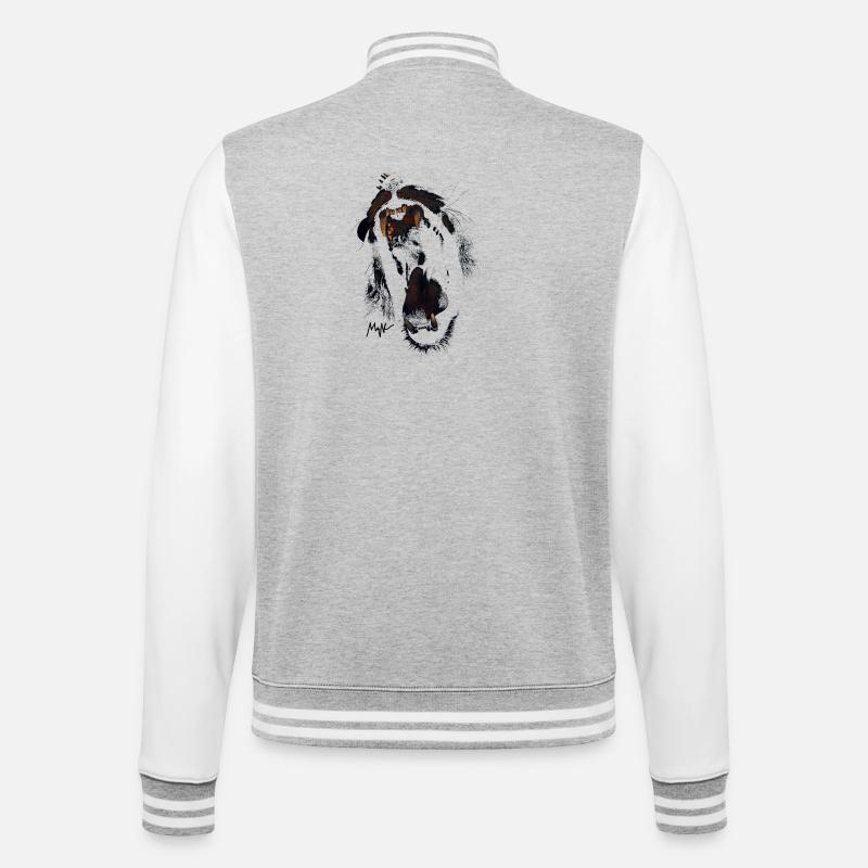 lion - College Sweat Jacket - heather grey/white