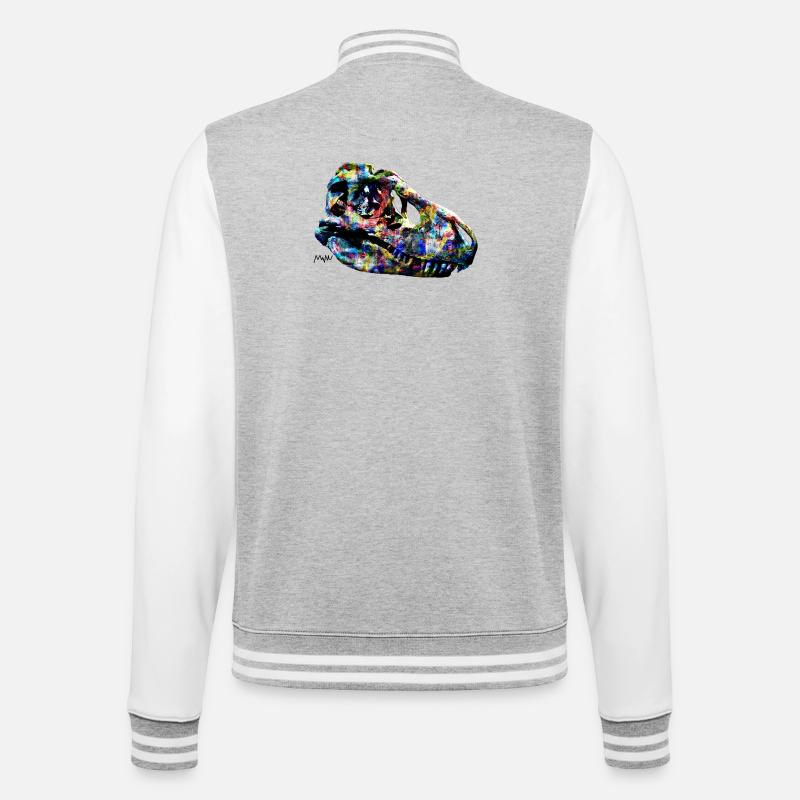 tarbosaurus - College Sweat Jacket - heather grey/white