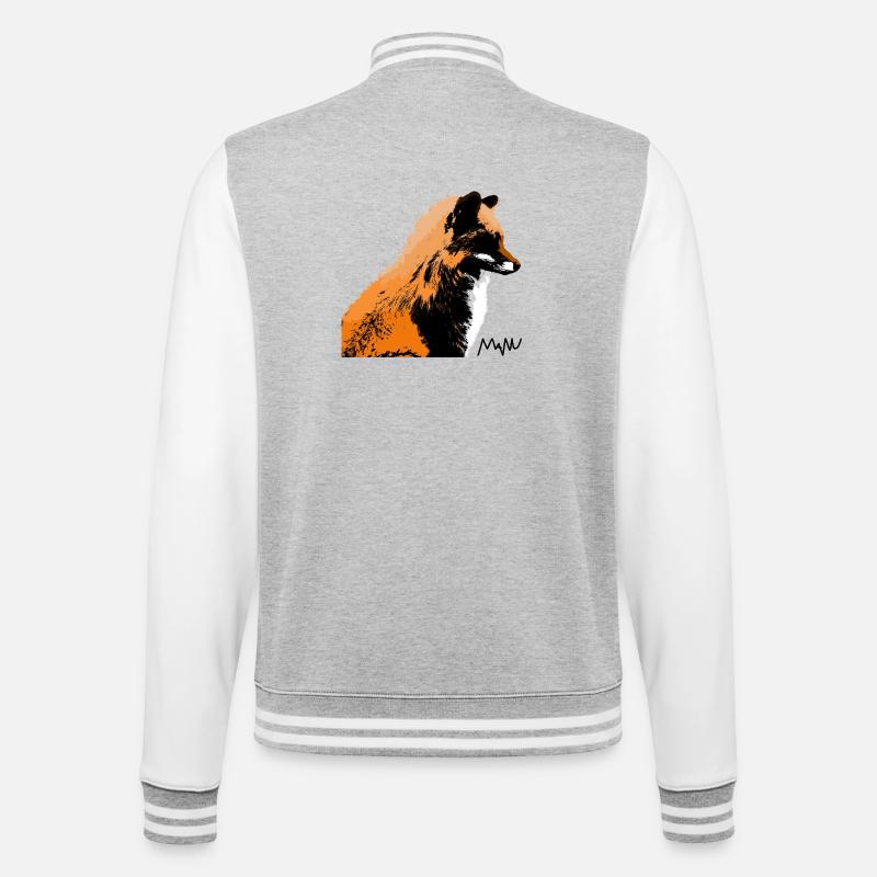 fox - College Sweat Jacket - heather grey/white
