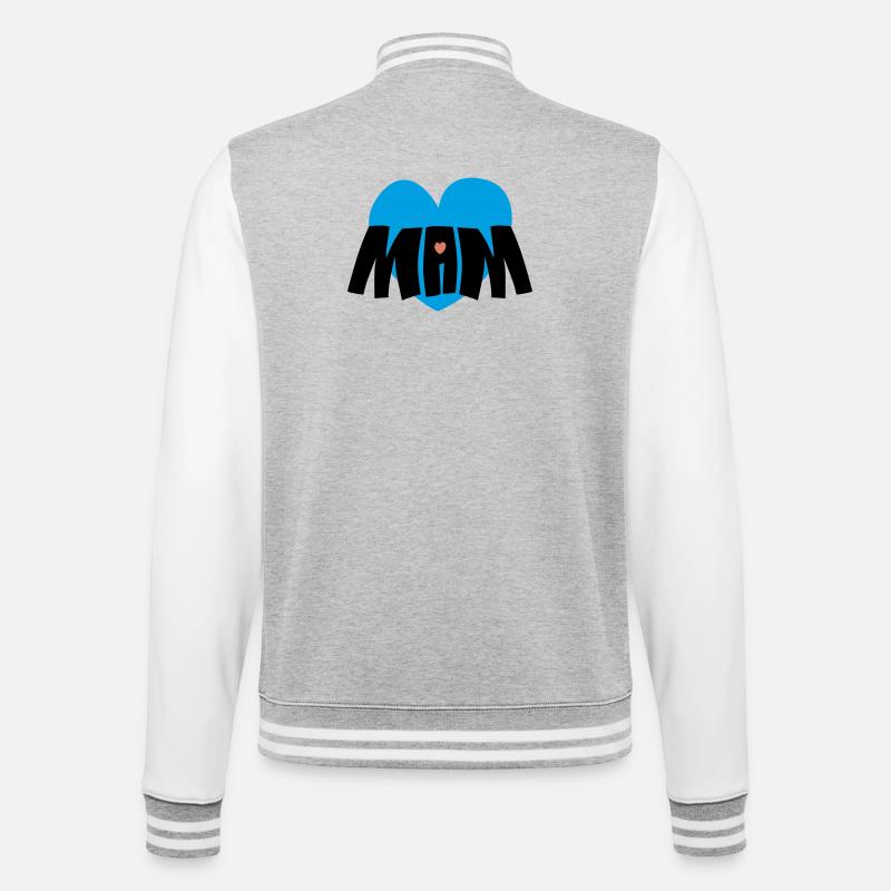 Cœur de maman - Veste Teddy - gris chiné / blanc
