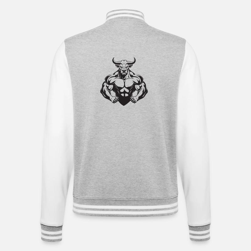 Bull Muscles Taurus - College Sweat Jacket - heather grey/white