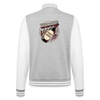 Vintage Rotwein - College-Sweatjacke - Grau meliert/Weiß - Hinten - Marisol (170cm)