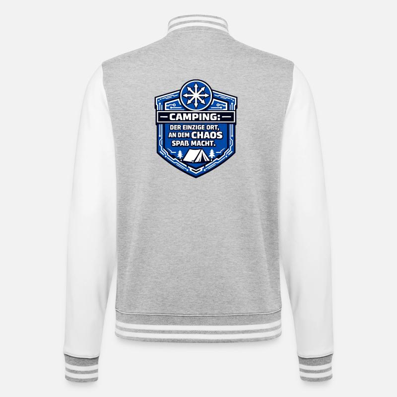 Camping Camper - Chaos is fun - College Sweat Jacket - heather grey/white