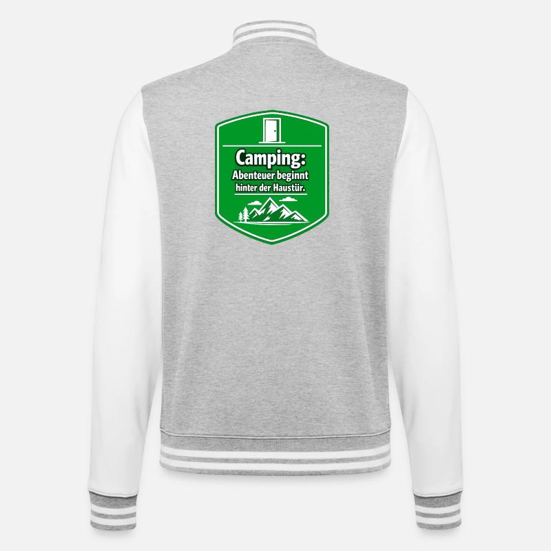 Campeur - Veste Teddy - gris chiné / blanc