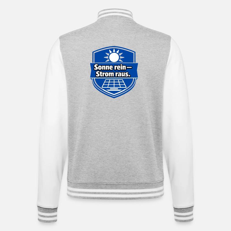 Solar Module, Solar Energy, Solar Power - College Sweat Jacket - heather grey/white