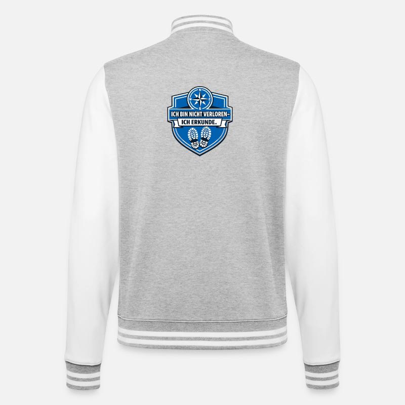 J’aime juste camper - Veste Teddy - gris chiné / blanc