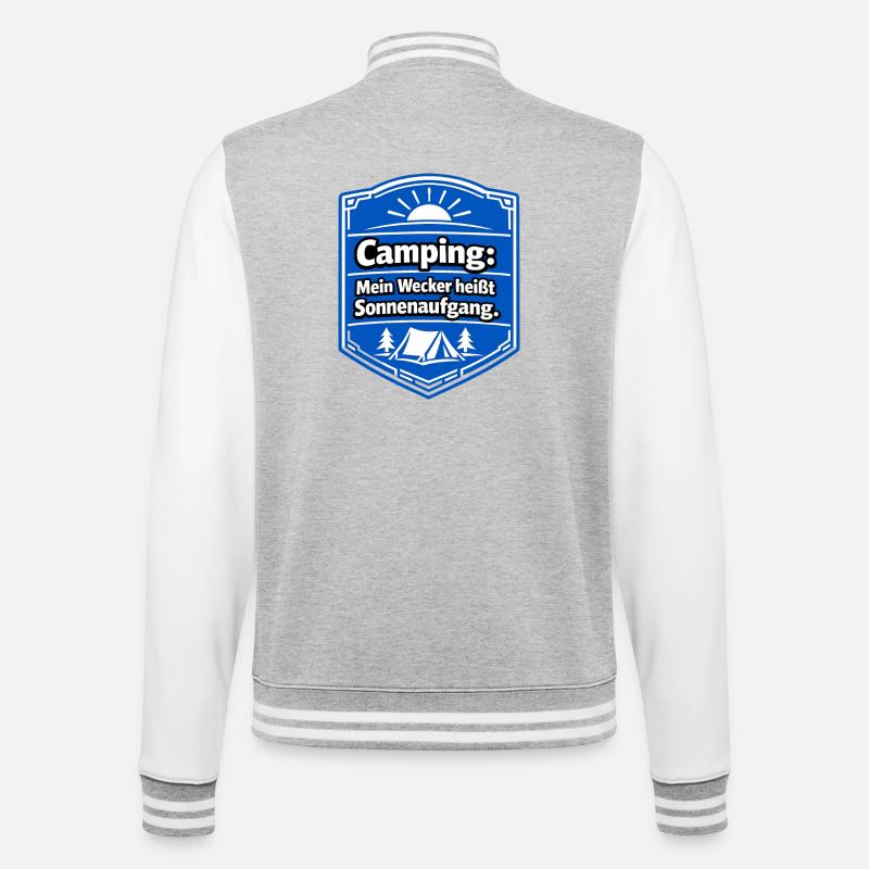 Camper - College-Sweatjacke - Grau meliert/Weiß