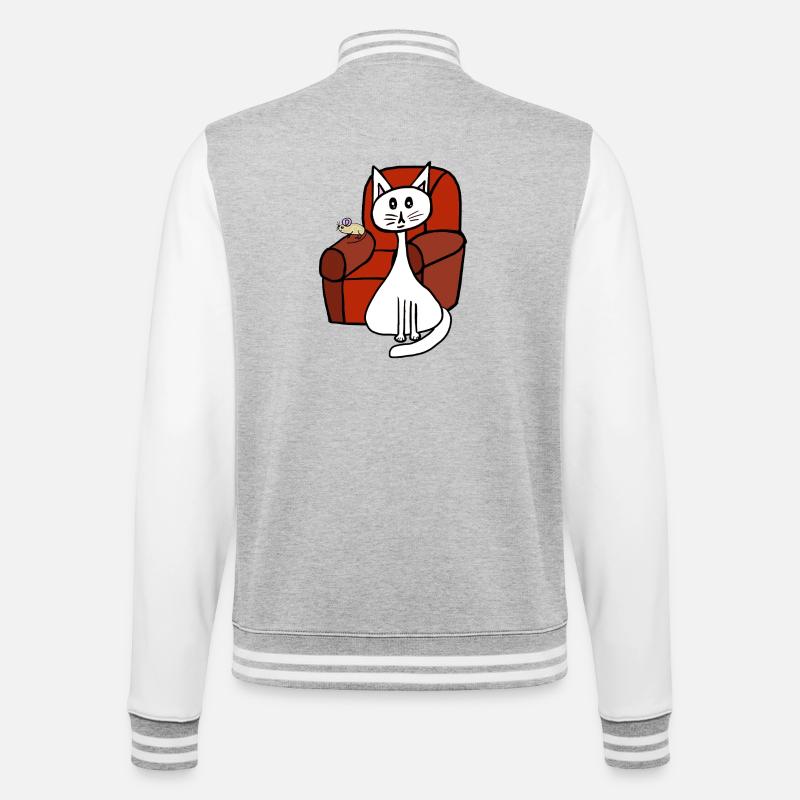 Pets Cat Mouse Cats Mice - College Sweat Jacket - heather grey/white