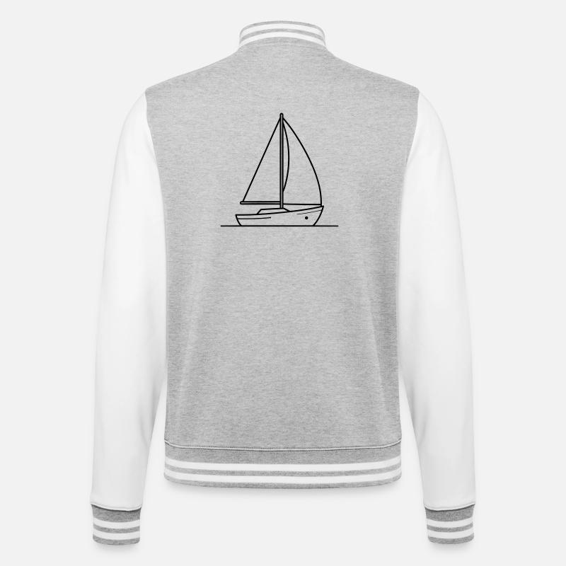 sailing ship - College Sweat Jacket - heather grey/white