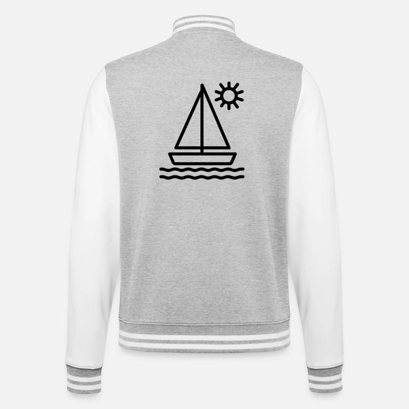 sailing ship - College Sweat Jacket - heather grey/white