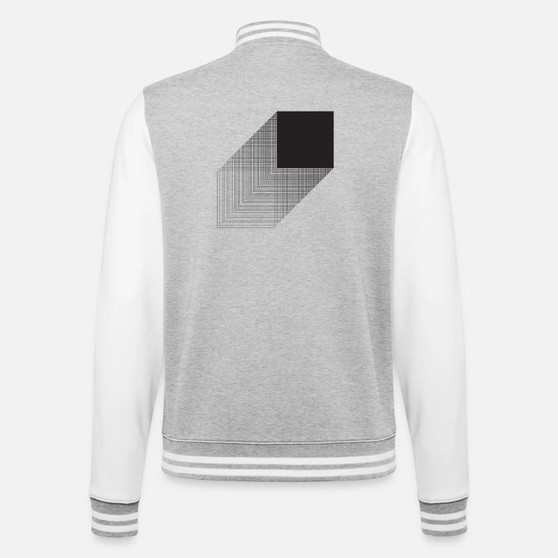 Conception audacieuse du carré Bauhaus - Veste Teddy - gris chiné / blanc
