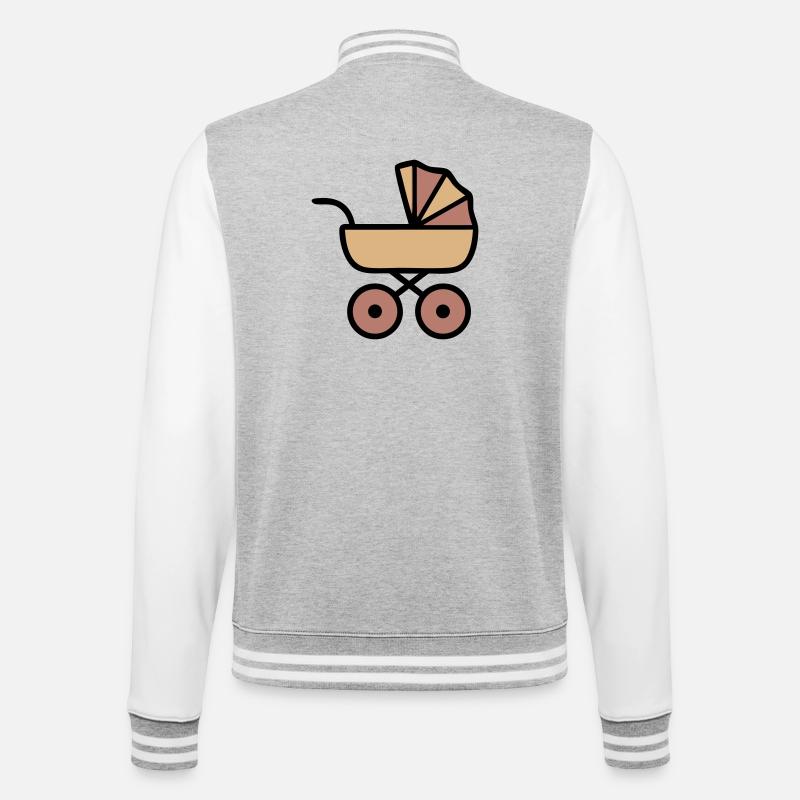 Stroller Baby Boho Icon - College Sweat Jacket - heather grey/white