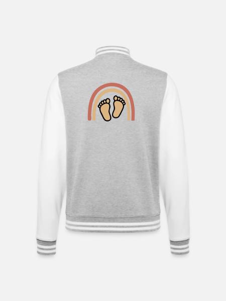 Baby Feet Rainbow Boho - College Sweat Jacket - heather grey/white