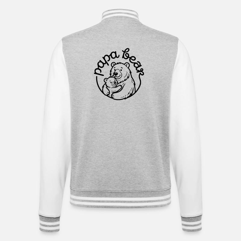 Daddy Bear - College Sweat Jacket - heather grey/white