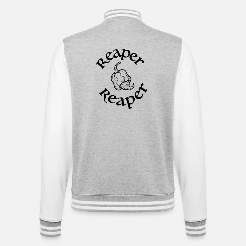Carolina Reaper - College-Sweatjacke - Grau meliert/Weiß