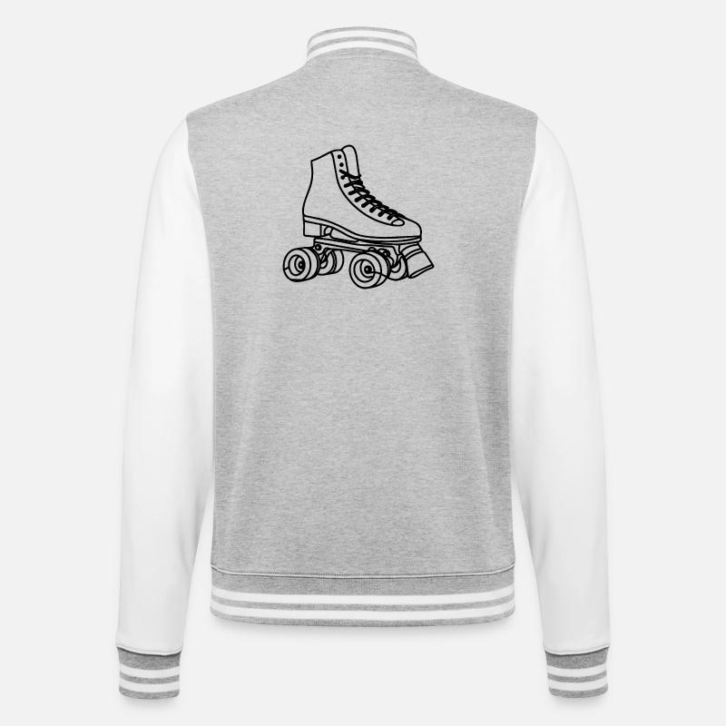 Rollerskates - College-Sweatjacke - Grau meliert/Weiß