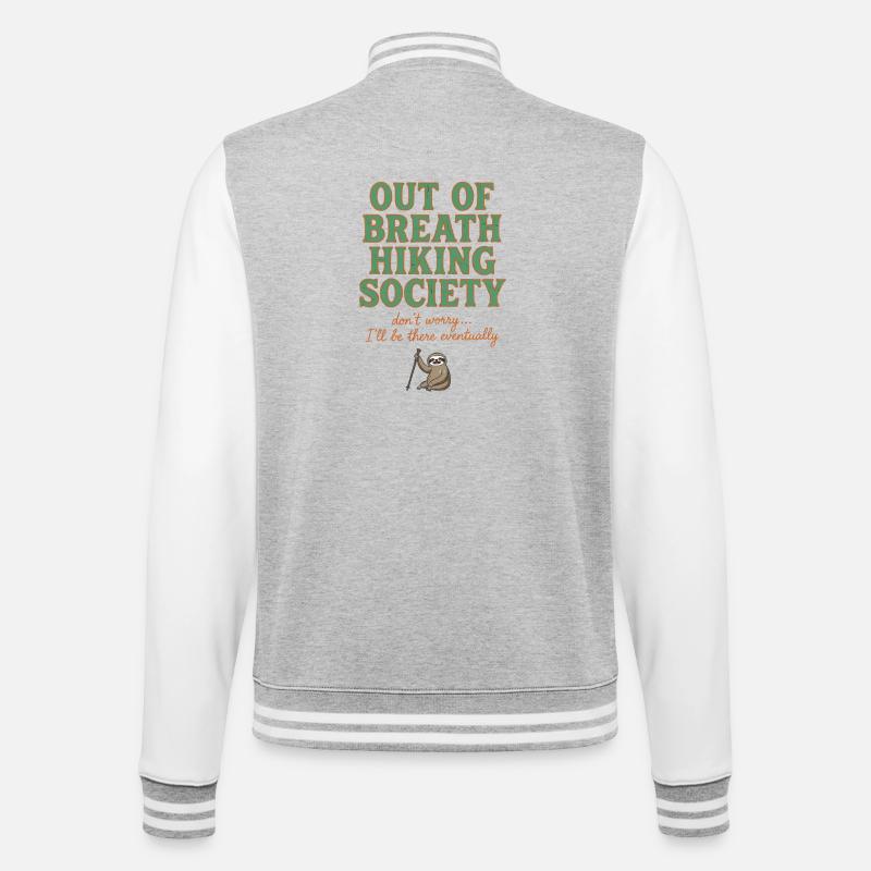 Société de randonnée essoufflée - Veste Teddy - gris chiné / blanc