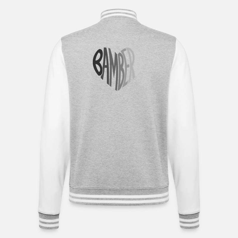 Bamberg Herz Typo - College-Sweatjacke - Grau meliert/Weiß