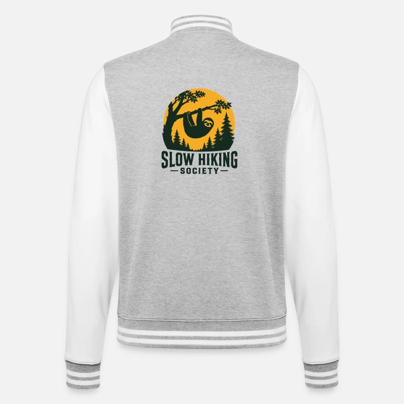 Langsam wandernde Faultheit - College-Sweatjacke - Grau meliert/Weiß