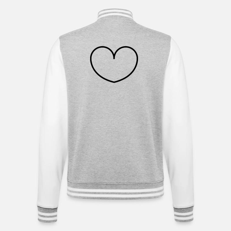 Heart - College Sweat Jacket - heather grey/white