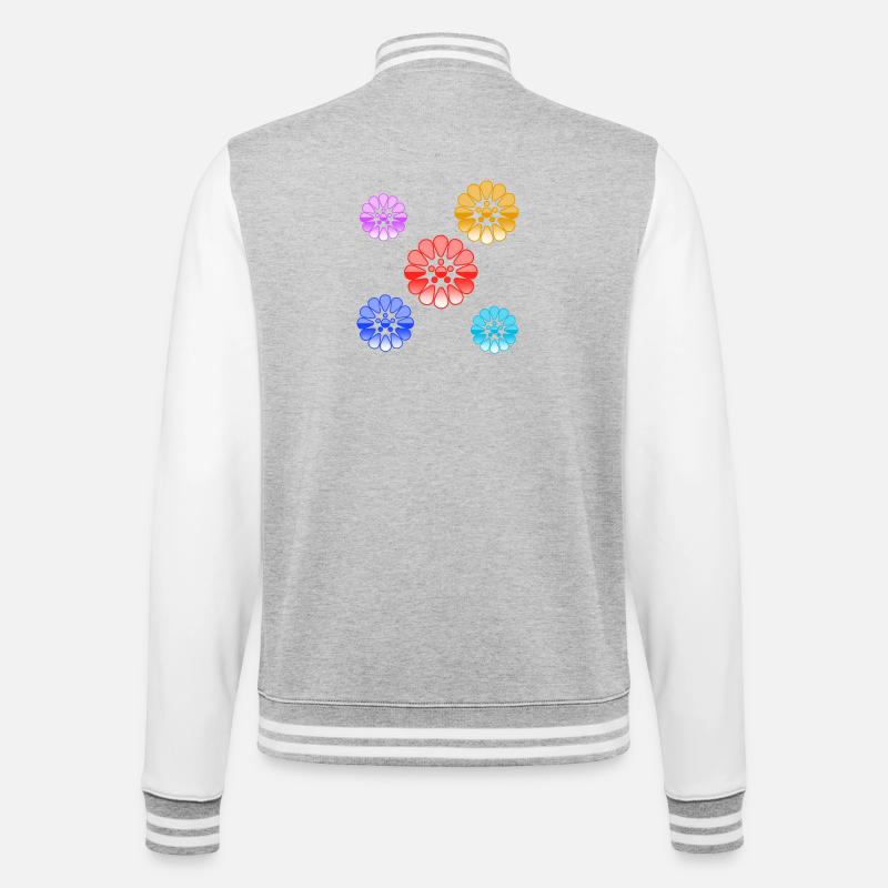 Flowers - College Sweat Jacket - heather grey/white