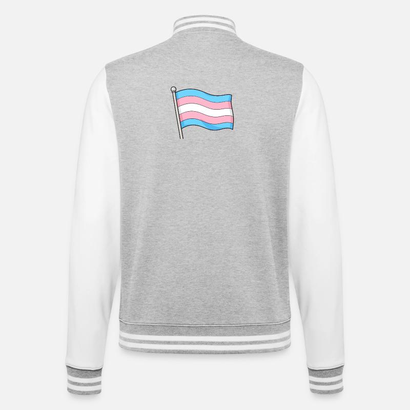 Transgender Flag Pastel Wave - College Sweat Jacket - heather grey/white