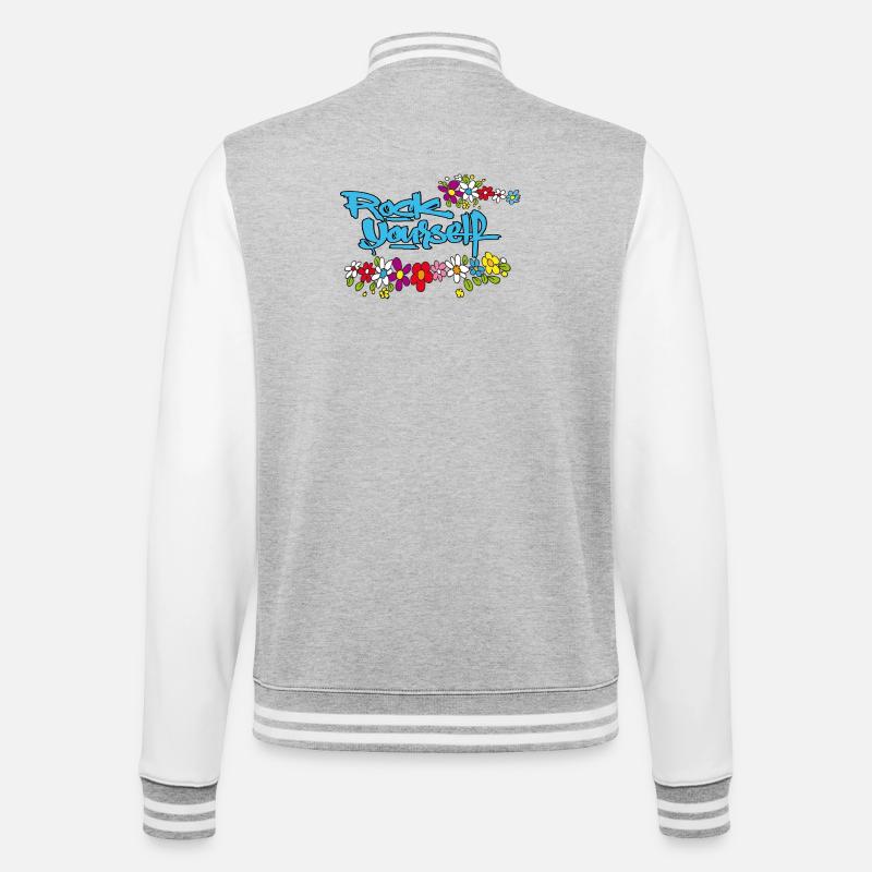 Rock Yourself - College Sweat Jacket - heather grey/white