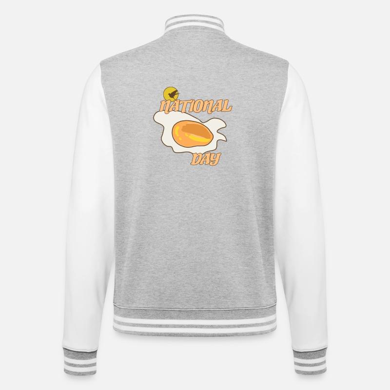 Egg Day - College Sweat Jacket - heather grey/white