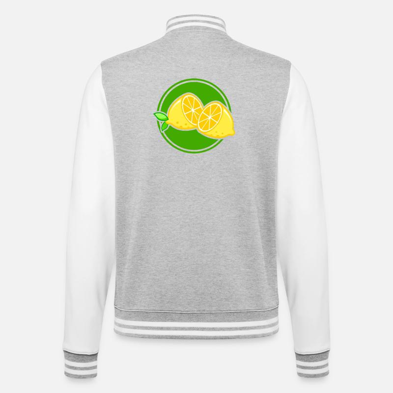 citron - Veste Teddy - gris chiné / blanc
