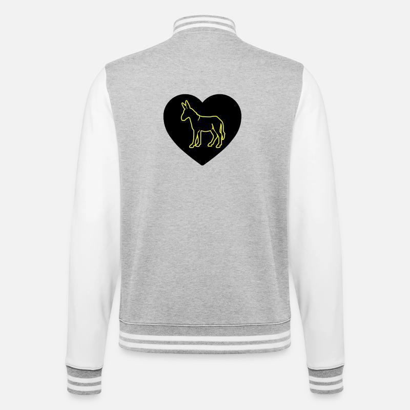 donkey - College Sweat Jacket - heather grey/white