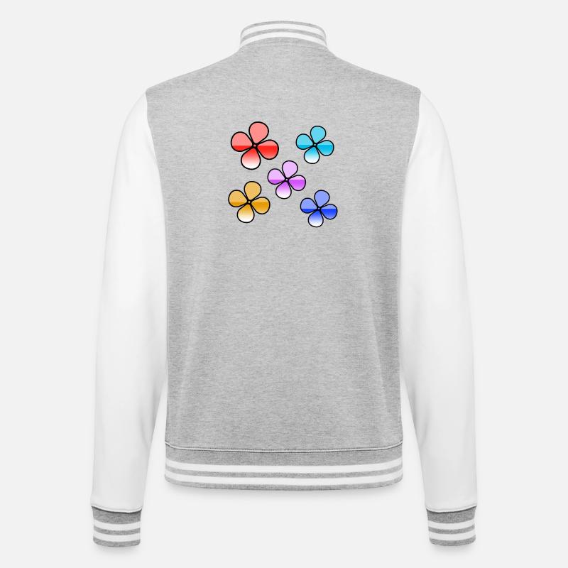 Fleur - Veste Teddy - gris chiné / blanc