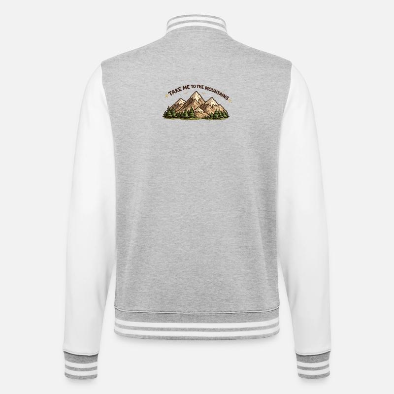 Take me to the Mountains - College Sweat Jacket - heather grey/white