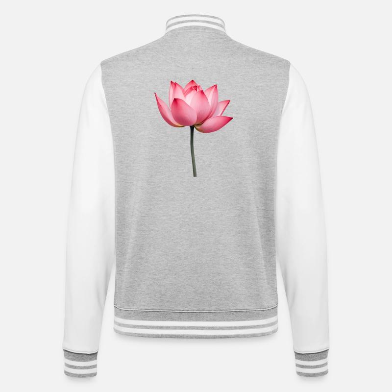 Nénuphar fleur de lotus - Veste Teddy - gris chiné / blanc