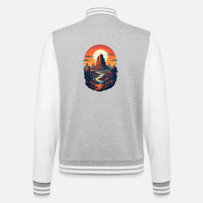Canyon at sunset - College Sweat Jacket - heather grey/white